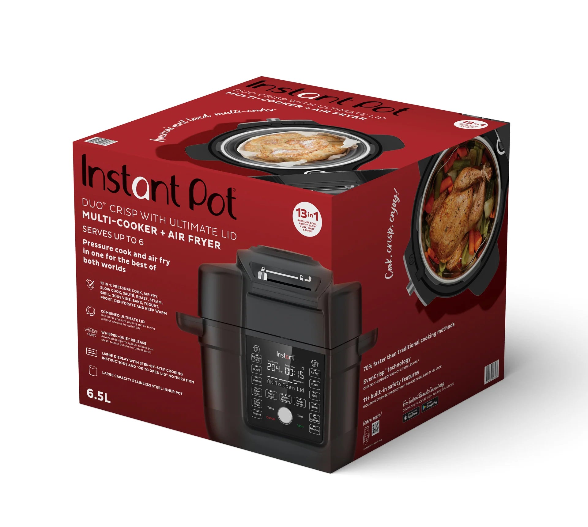 Instant Pot Duo Crisp 6,5 Qt Multifornello E Friggitrice Ad Aria 13 Programmi - Nuovo